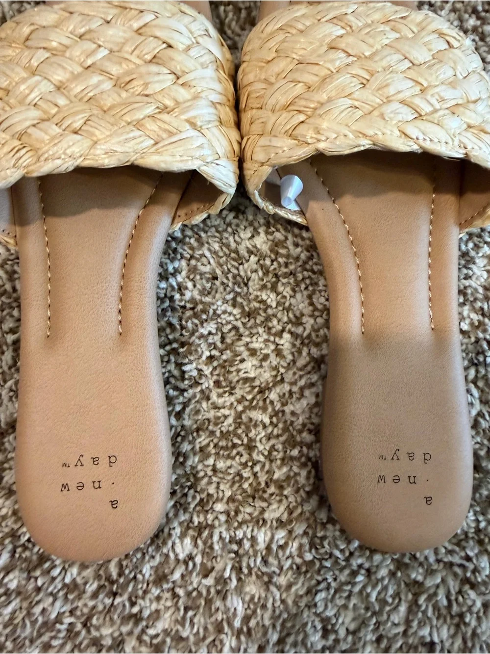 Neutral Braided Slide Sandals - Women - Size 6.5